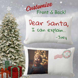 Dear Santa funny Christmas cute keepsake seasonal Lumbar Cushion