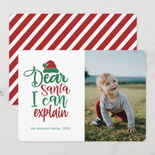 Dear Santa... Funny Holiday Christmas Photo Card