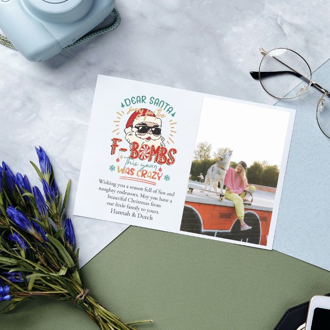 Dear Santa Funny Photo Christmas Card (Creator Uploaded)