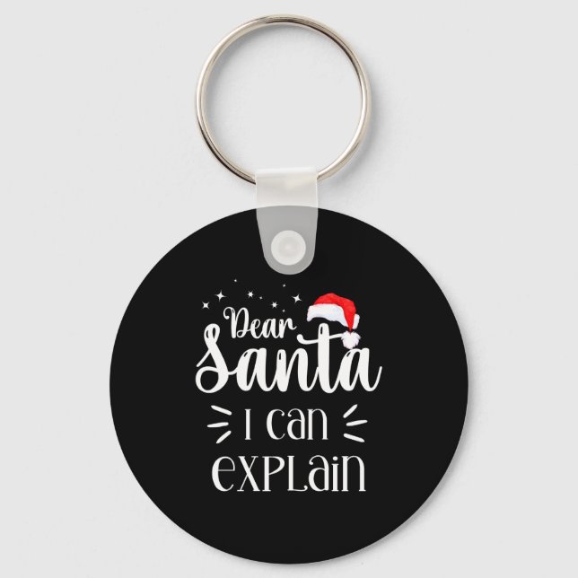 Dear Santa Funny Uni Kids Christmas T Shirt  Key Ring (Front)