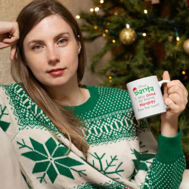 Dear Santa: Good At Being Naughty Christmas Coffee Mug (Creator Uploaded)
