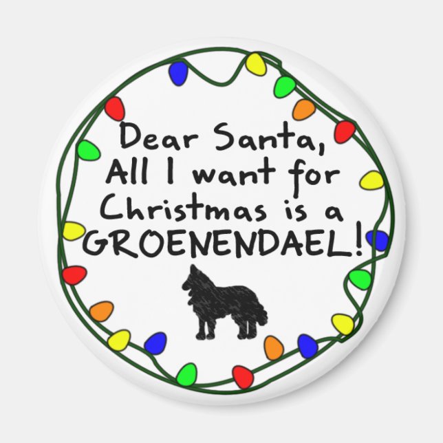 Dear Santa Groenendael Magnet (Front)