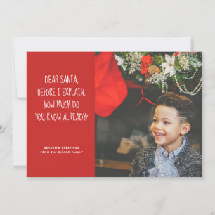 Dear Santa How Much Do You Know Already? Christmas Holiday Card