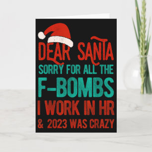 Dear Santa Human Resources Funny Hr Christmas 2023 Card
