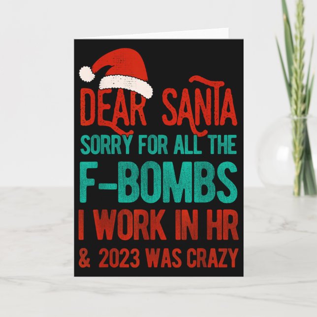 Dear Santa Human Resources Funny Hr Christmas 2023 Card (Front)