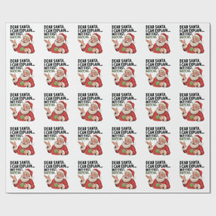 Dear Santa I Can Explain But First Matcha Xmas  Wrapping Paper