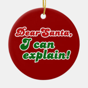 Dear Santa, I can explain! Ceramic Tree Decoration