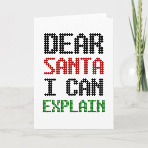 Dear Santa I can explain Christmas Naughty List Card