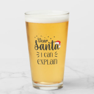 Dear Santa I can explain Christmas typography Glass