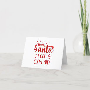Dear Santa I can explain Christmas typography Holiday Card