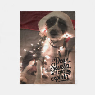 Dear Santa I can explain (dog) Fleece Blanket
