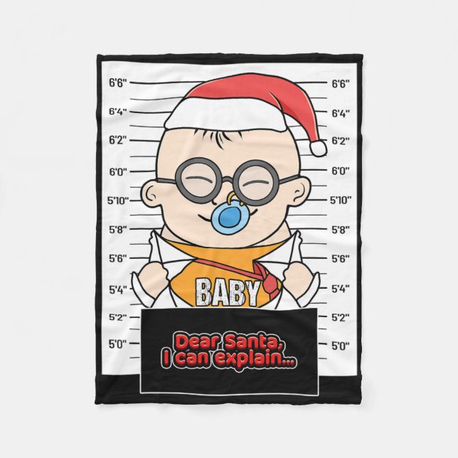 Dear Santa I Can Explain  Fleece Blanket (Front)