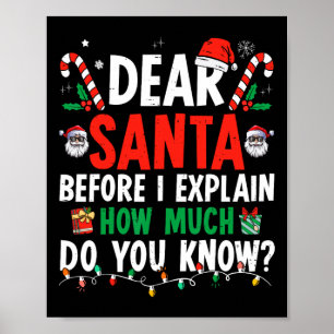 Dear Santa I Can Explain Fun Christmas  Kids Adult Poster