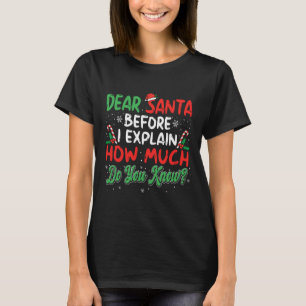 Dear Santa I Can Explain Fun Christmas Men Women K T-Shirt