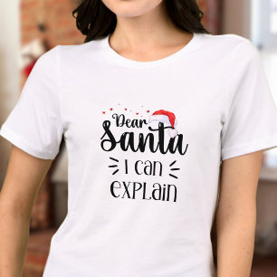 Dear Santa, I can explain funny black red Tri-Blend Shirt