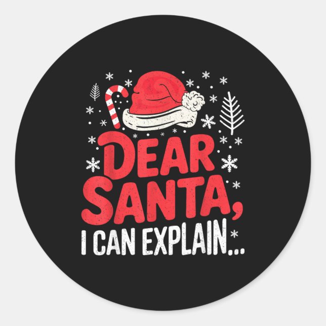 Dear Santa I Can Explain Funny Christian  Classic Round Sticker (Front)