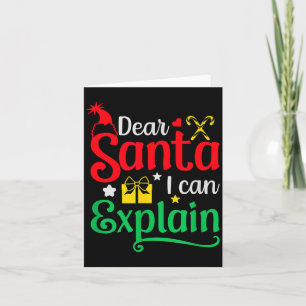 Dear Santa I Can Explain Funny Christmas  Card