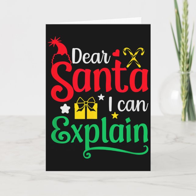 Dear Santa I Can Explain Funny Christmas  Card (Front)