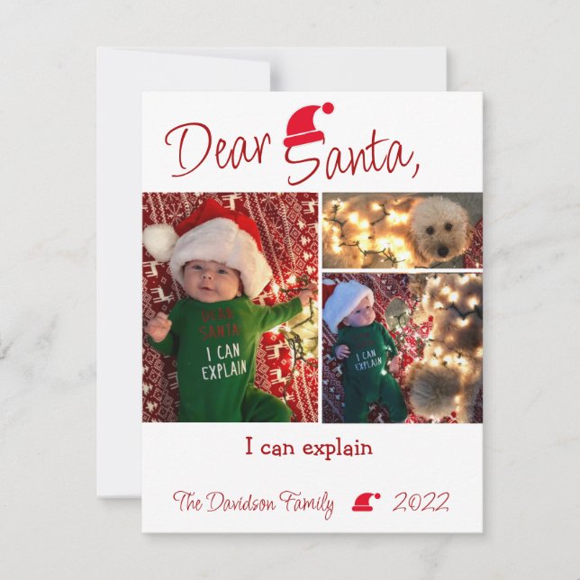 Dear Santa I Can Explain Funny Christmas Card (Front)