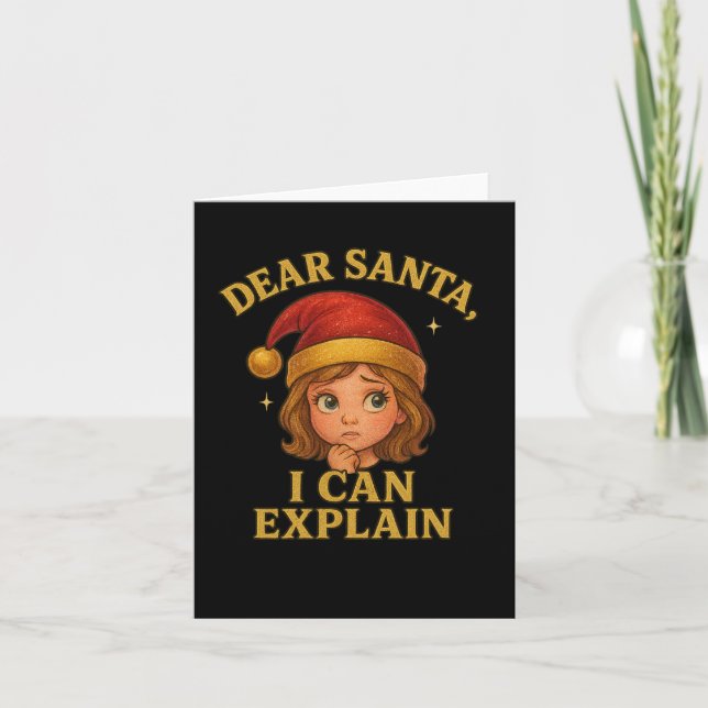 Dear Santa I Can Explain Funny Christmas Design  Card (Front)