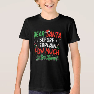 Dear Santa I Can Explain Funny Christmas Kids Adul Tri-Blend Shirt