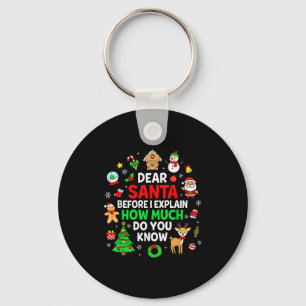Dear Santa I Can Explain Funny Christmas Matching Key Ring