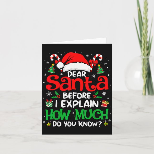 Dear Santa I Can Explain Funny Christmas Men Women Card (Front)