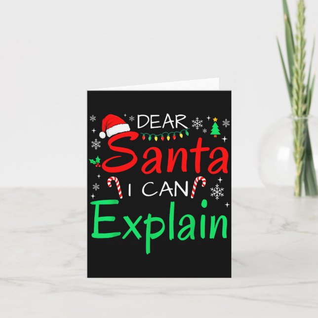 Dear Santa I Can Explain Funny Christmas Men Women Card (Front)