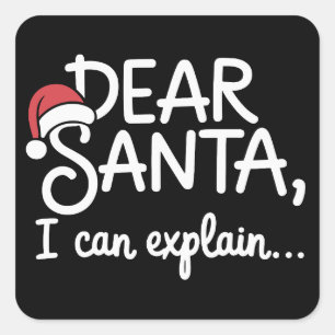 Dear Santa I Can Explain Funny Christmas Party Square Sticker