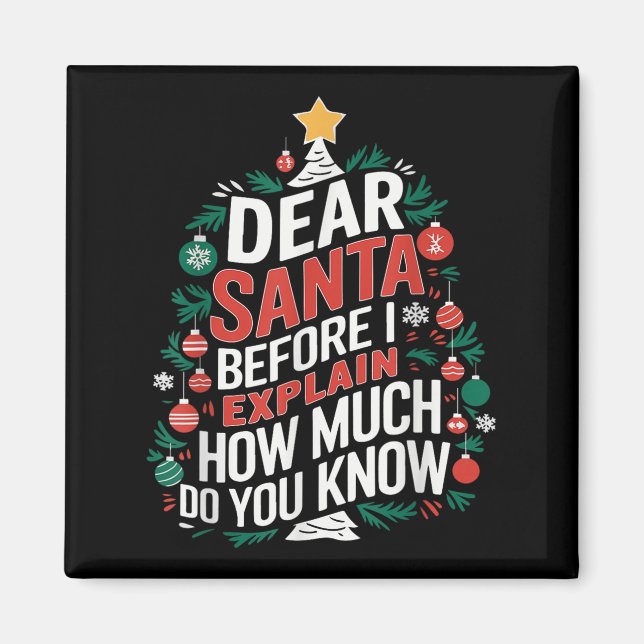 Dear Santa I Can Explain Funny Christmas Pjs Tree  Magnet (Front)