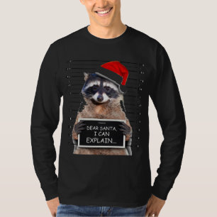 Dear Santa I Can Explain Funny Christmas Racoon T-Shirt