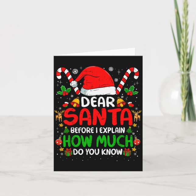 Dear Santa I Can Explain Funny Christmas Shirts Ki Card (Front)