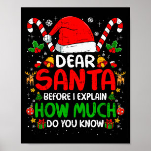 Dear Santa I Can Explain Funny Christmas Shirts Ki Poster