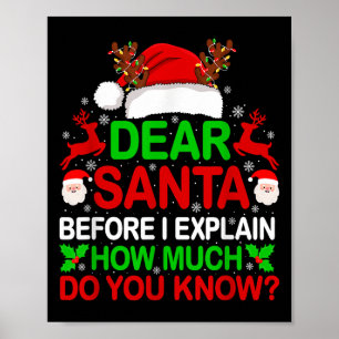 Dear Santa I Can Explain Funny Christmas Shirts Ki Poster