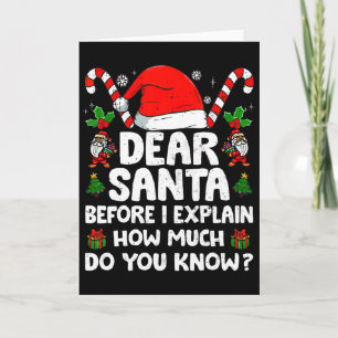 Dear Santa I Can Explain Funny Christmas Xmas Men Card