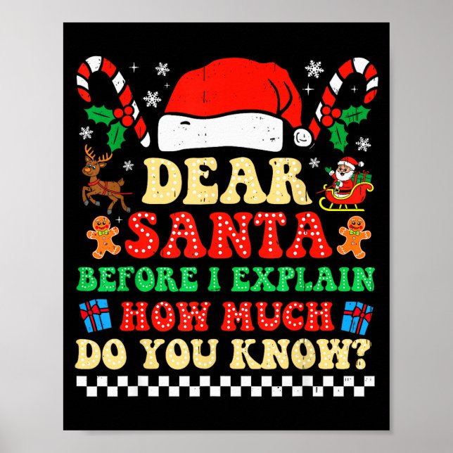 Dear Santa I Can Explain Funny Christmas Xmas Squa Poster (Front)
