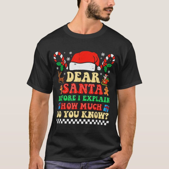 Dear Santa I Can Explain Funny Christmas Xmas Squa T-Shirt (Front)