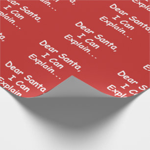 Dear Santa I can explain funny Christmas Xmas Wrapping Paper
