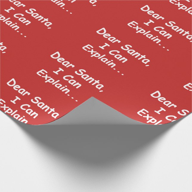 Dear Santa I can explain funny Christmas Xmas Wrapping Paper (Corner)