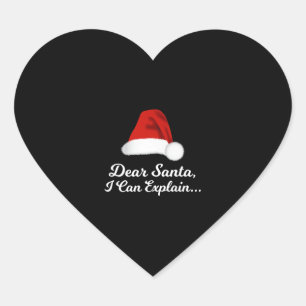 Dear Santa I Can Explain Funny Heart Sticker