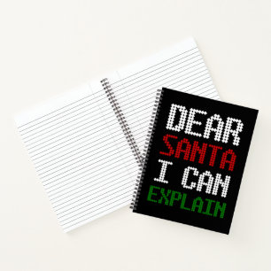 Dear Santa I Can Explain Funny Letter to Santa Notebook