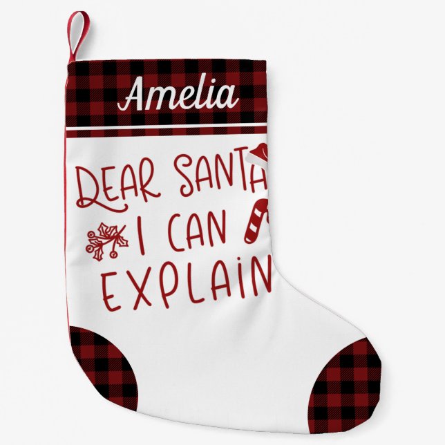 Dear Santa I Can Explain Funny Letter To Santa Small Christmas Stocking (Front)