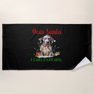 Dear Santa I Can Explain Great Dane Essential T-Sh Beach Towel