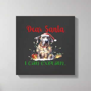 Dear Santa I Can Explain Great Dane Essential T-Sh Canvas Print