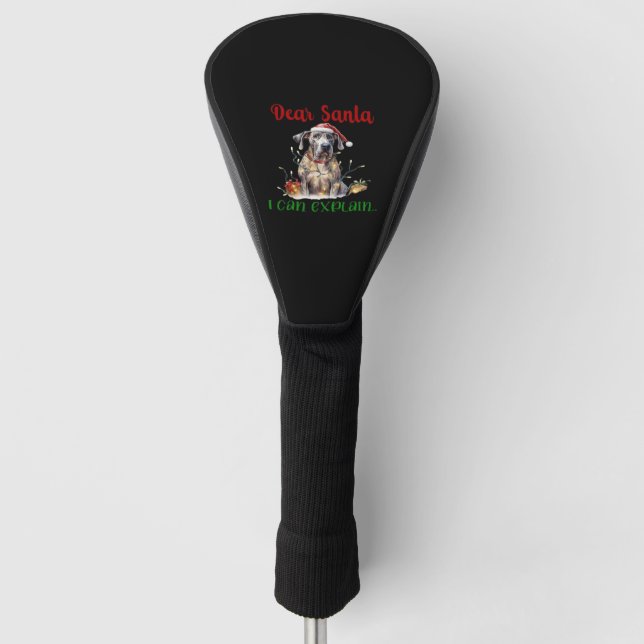 Dear Santa I Can Explain Great Dane Essential T-Sh Golf Head Cover (Front)