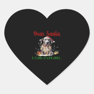 Dear Santa I Can Explain Great Dane Essential T-Sh Heart Sticker