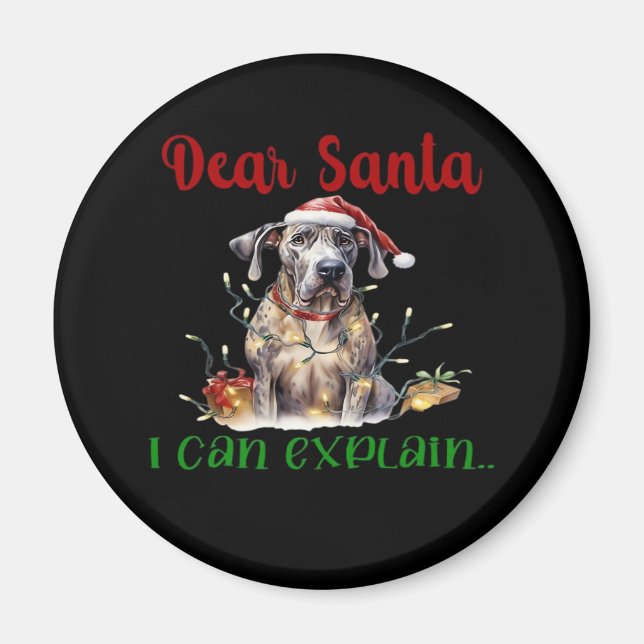 Dear Santa I Can Explain Great Dane Essential T-Sh Magnet (Front)
