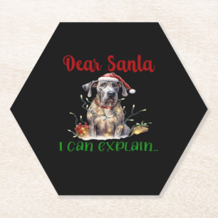 Dear Santa I Can Explain Great Dane Essential T-Sh Paper Coaster