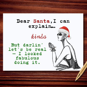 Dear Santa I Can Explain Kinda Funny Christmas Holiday Card
