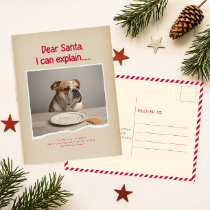 Dear Santa I Can Explain Pet Dog Photo Christmas Postcard